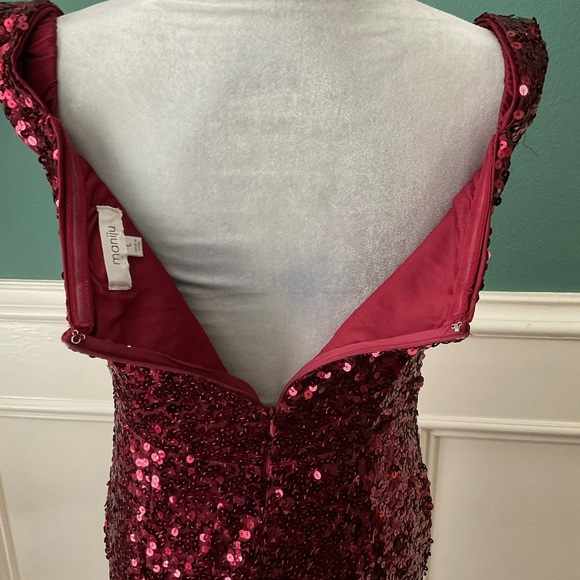 Maniju off the shoulder sequin gown with high side slit. Large - Picture 8 of 16